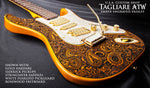 dean zelinsky usa custom shop tagliare atw electric guitar in amber engraved paisley finish