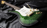TAGLIARE ATW GREEN QUILT W. GOLD HARDWARE