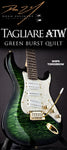 TAGLIARE ATW GREEN QUILT W. GOLD HARDWARE